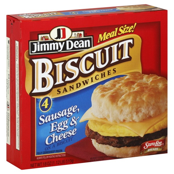 jimmy dean biscuit sandwiches sausage, egg and cheese meal size 4 ct