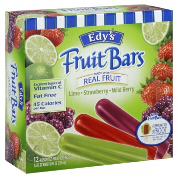 Dreyer's/Edy's Fruit Bars Variety Lime, Strawberry & Wildberry - 12 ct