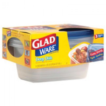 GladWare Containers Deep Dish Large with Lids 64 oz ea