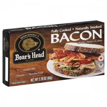 Boar's Head Bacon Fully-Cooked 2 Pouches - 7 Slices Each