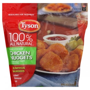 Tyson Chicken Nuggets Breaded Fully Cooked 100% All Natural Frozen