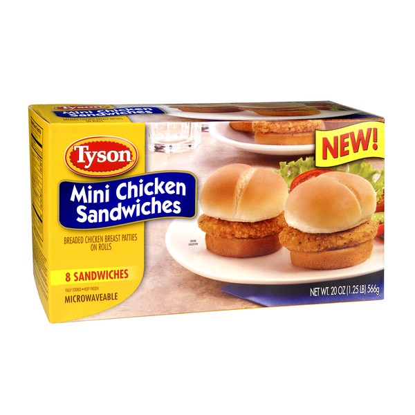 Tyson Chicken Sandwiches Mini Fully Cooked - 8 ct Frozen