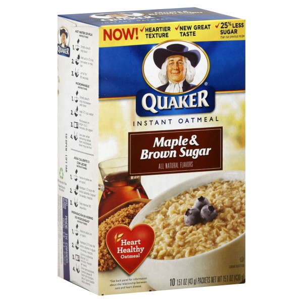 Quaker Instant Oatmeal Maple & Brown Sugar - 10 ct
