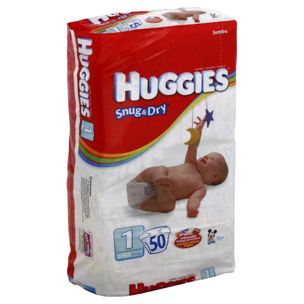 Huggies Snug & Dry Diapers Size 1 Newborn Both Jumbo Pack - 8-14 lbs