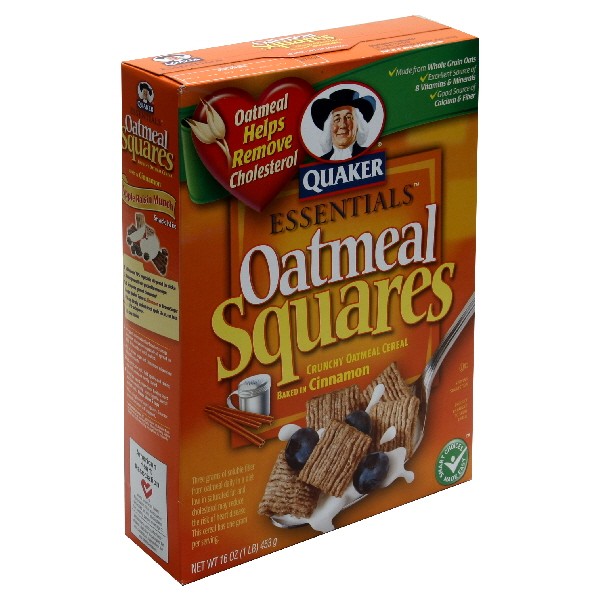Quaker Toasted Oatmeal Squares Cereal Cinnamon
