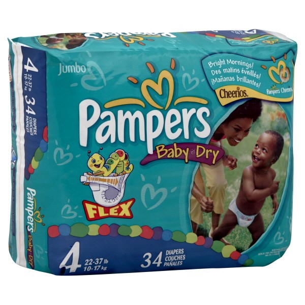 Zorg Mooie jurk Knorretje Pampers Baby-Dry Diapers Size 4 Both Jumbo Pack - 22-37 lbs