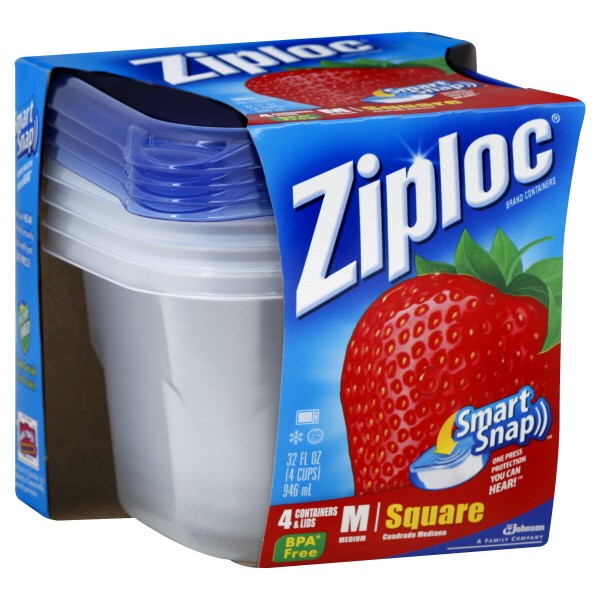 Ziploc Containers Cups Square with Snap 'n Seal Lids 32 oz