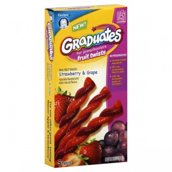 Gerber Graduates for Preschoolers Fruit Twists Strawberry & Grape - 5 ct