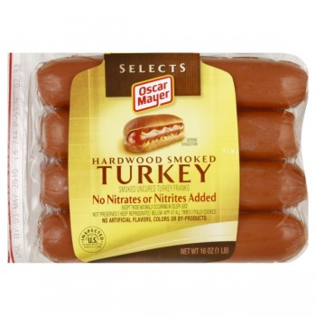 Oscar Mayer Selects Franks Turkey Applewood Smoked Uncured - 8 ct
