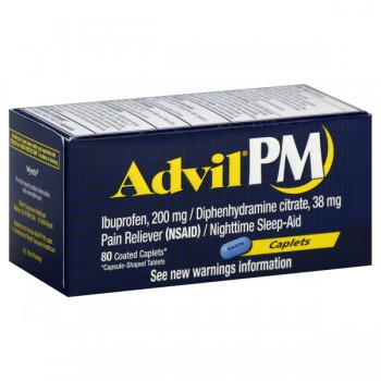 Advil PM Ibuprofen 200 mg Coated Caplets