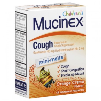 Mucinex Children's Mini-Melts Expectorant Cough Suppressant Orange Creme