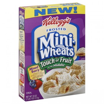 Kellogg's Mini Wheats Cereal Frosted Touch of Fruit in Middle Mixed Berry