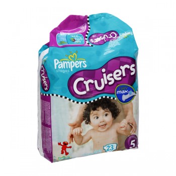 Pampers Custom Fit Cruisers Diapers Size 5 Both Jumbo Pack - 27+ lbs