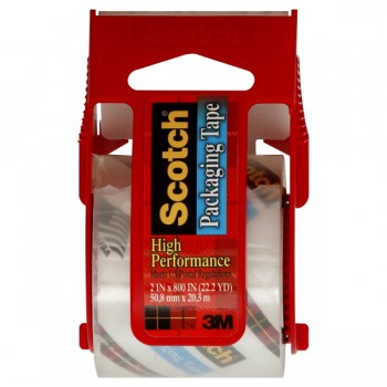 3M Scotch Packaging Tape High Performance Clear w/Dispenser 2 X 800 Inch