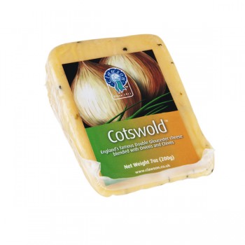 Clawson Cheese Cotswold (Double Gloucester with Onions & Chives) Wedge