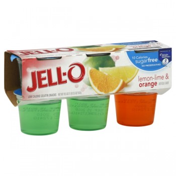 Jell-O Gelatin Cups Sugar Free Lemon Lime & Orange - 6 ct