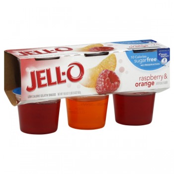 Jell-O Gelatin Cups Sugar Free Raspberry & Orange - 6 ct