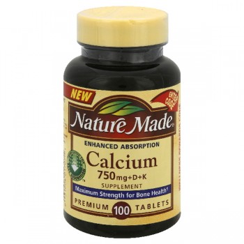 Nature Made Calcium 750 mg +D & +K Tablets