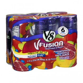 V8 V-Fusion 100% Pomegranate Blueberry Juice - 6 pk