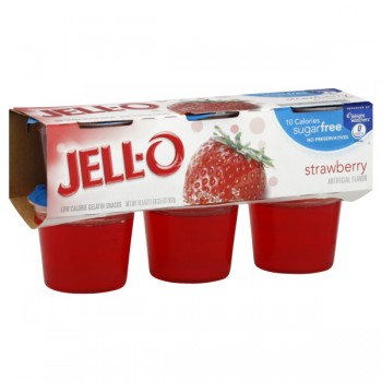 Jell-O Gelatin Cups Sugar Free Strawberry - 6 ct