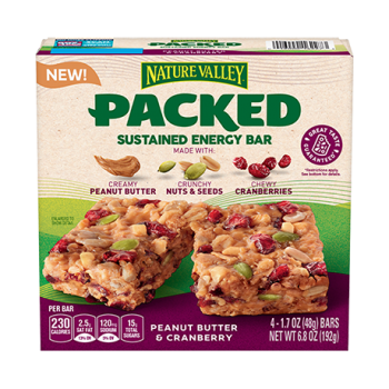 Nature Valley Packed Peanut Butter & Cranberry Sustained Energy Bars - 4 ct 