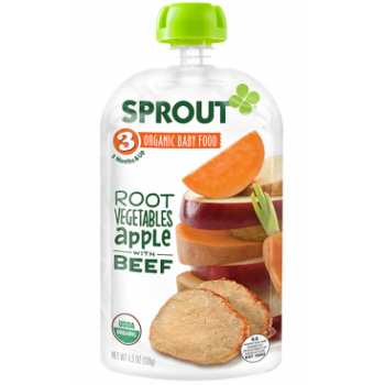 Sprout Organic Baby Food Stage 3 Root Vegetables & Apple with Beef
