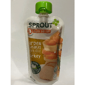 Sprout Organic Baby Food Garden Vegetables Brown Rice With Turkey 